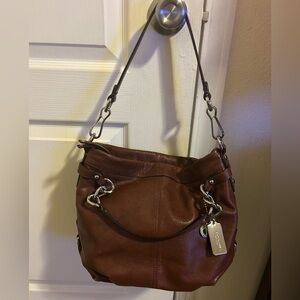 Coach Brooke Brown Leather Chain Handbag